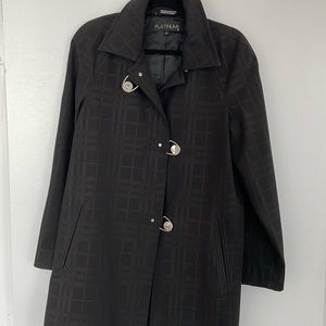 Black a-line trench coat